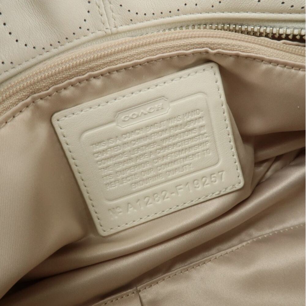 💎✨Authentic✨💎COACH Leather Canvas Hand Bag Shoulder bag White - Picture 7 of 7